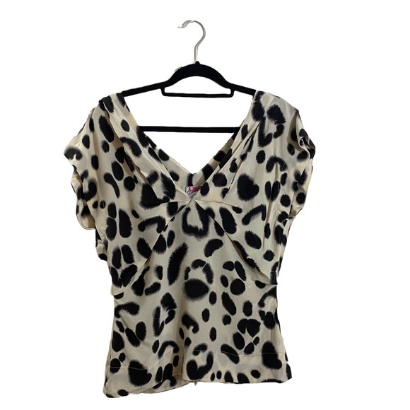 NWT Yoana Baraschi anthropologie leopard modern short sleeve blouse MSRP $290 - Picture 2 of 8
